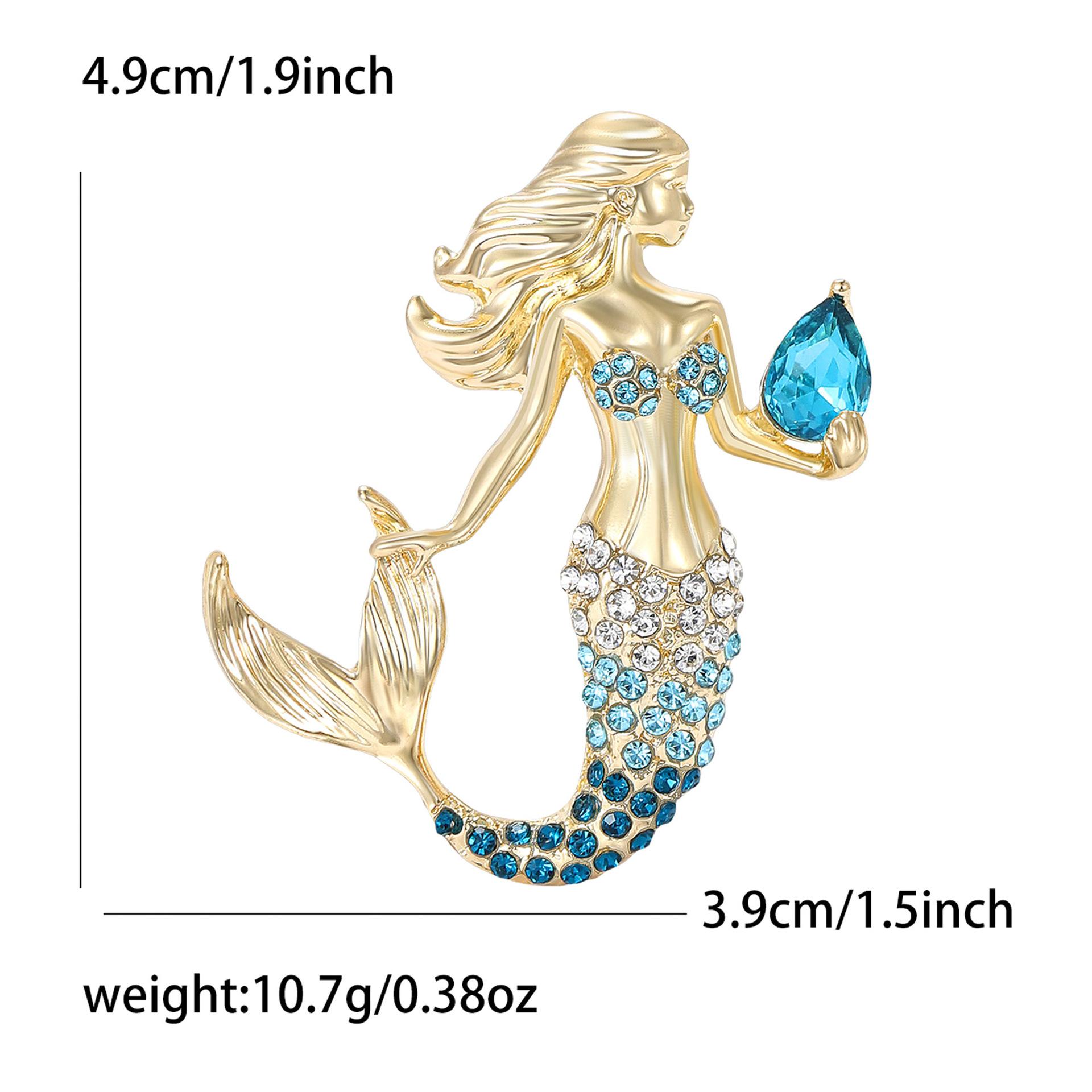 

Брошь Морская Девушка Стразы Ракушка Кристалл Хвост Булавки Ювелирный Аксессуар Подарок