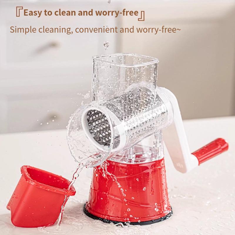Hot selling 3-in-1 manual vegetable cutting machine with 3 sharp rollers, cheese, potatoes, garlic, kitchen cooking accessories