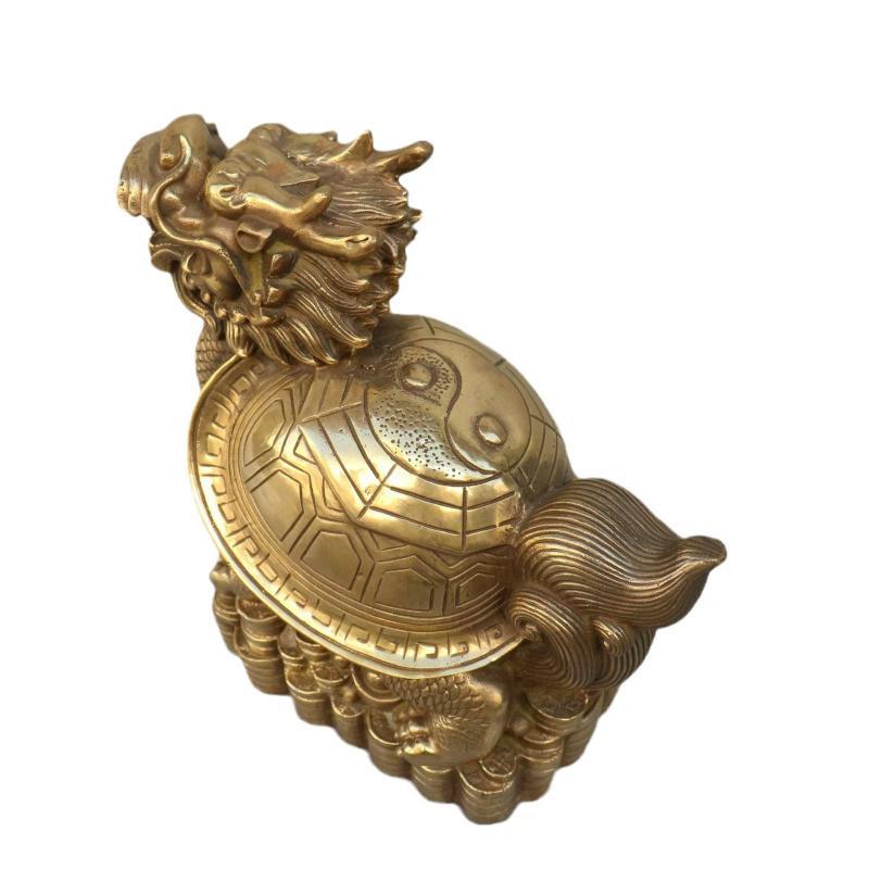 Brass Mother And Child Money Dragon Head Turtle Home Living Room Shop Desktop Decoration Ornament