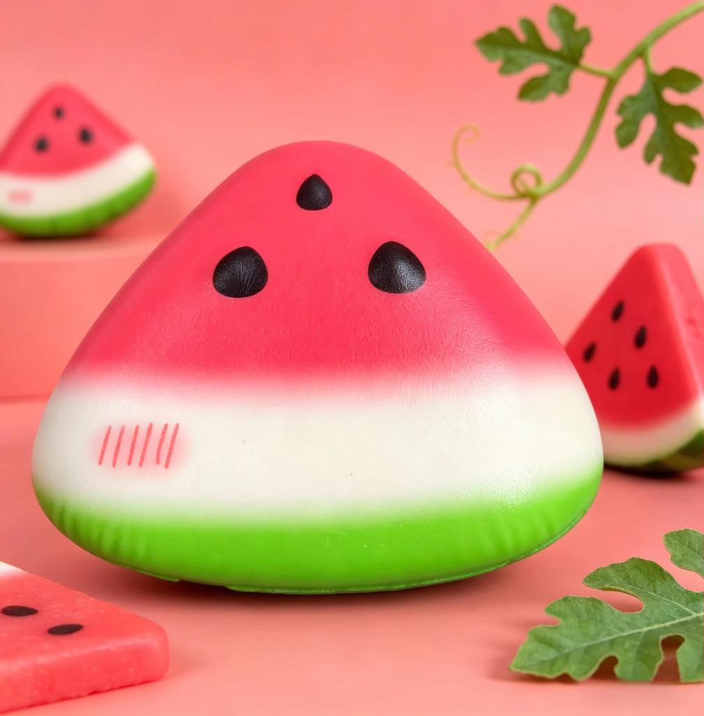 Kawaii Watermelon Slice Squishy Toy Soft Foam Squeeze Stress Relief Fidget Toy For School Office Home Decompression Play