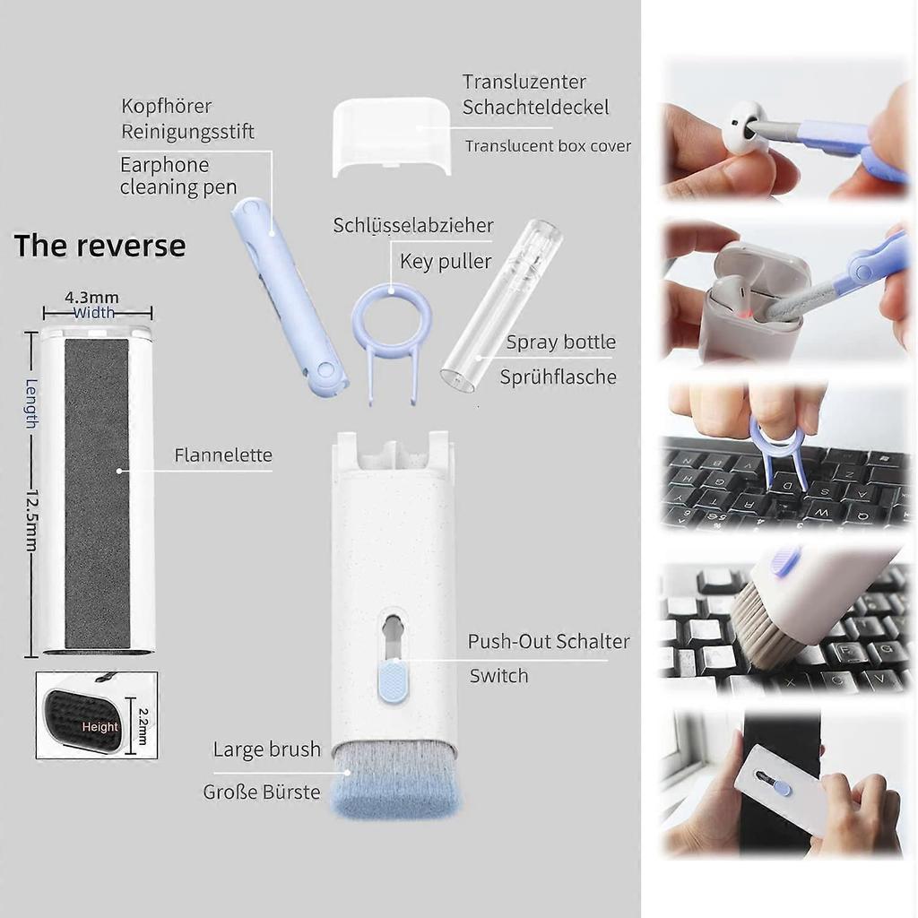 7-in-1 Cleaning Set for Airpods Earbuds with Eye Cloth, Cleaning Brush for Keyboard, Multifunctional Keyboard Cleaning