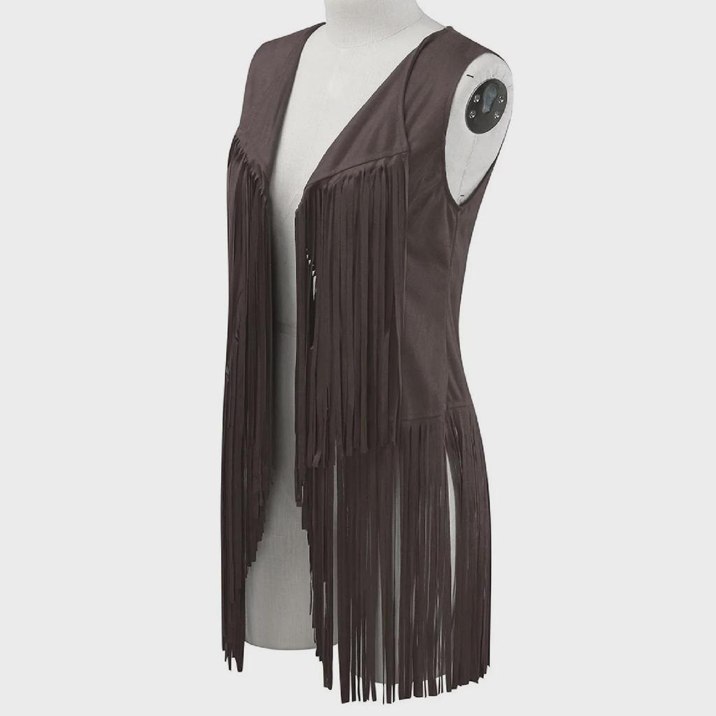 Trendy European & American Sleeveless Tassel Vest for Women