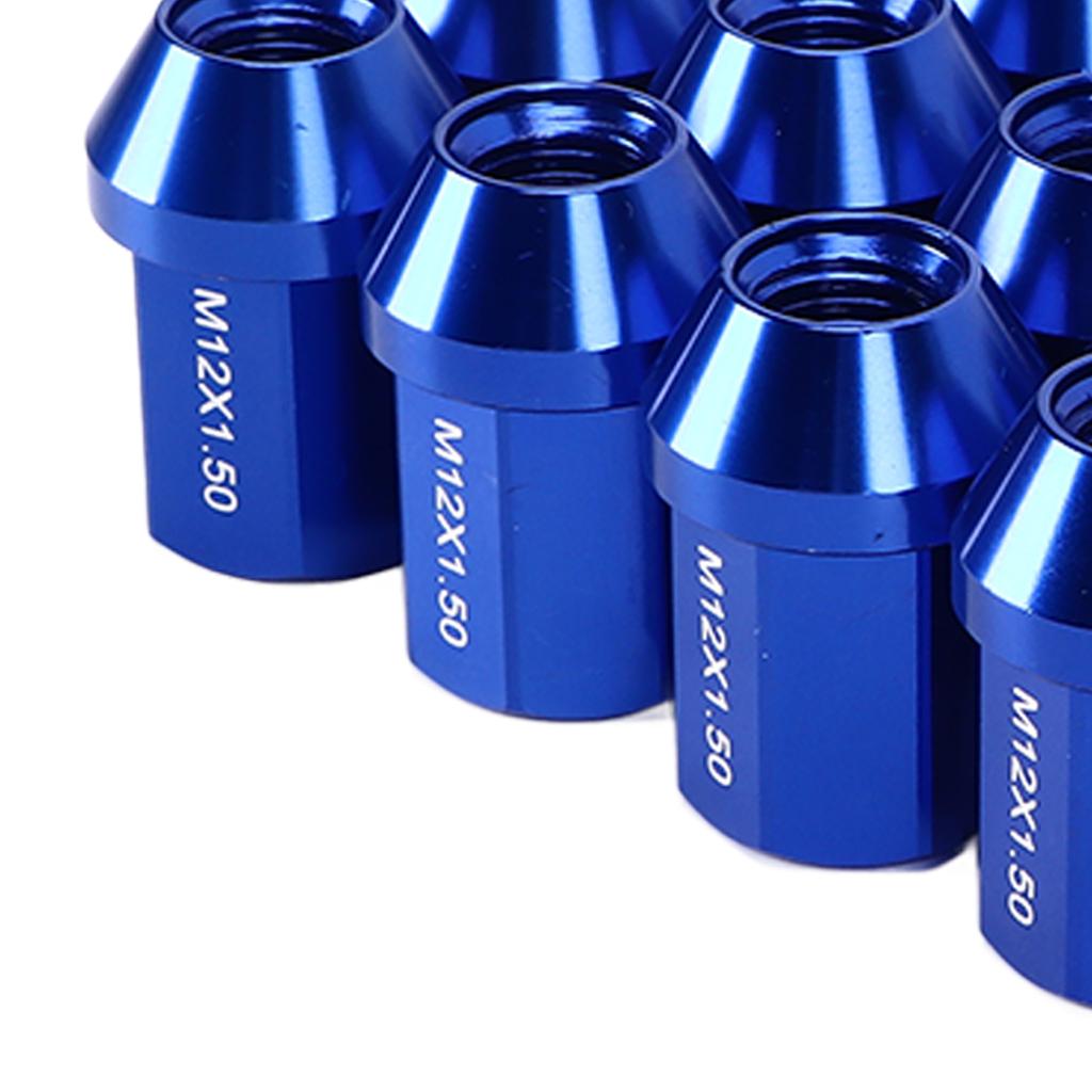 20pcs M12x1.5 Wheel Lug Nuts 35mm 6061 Aluminum Alloy Closed End Replacement for Chevrolet Camaro 1983‑2002Blue