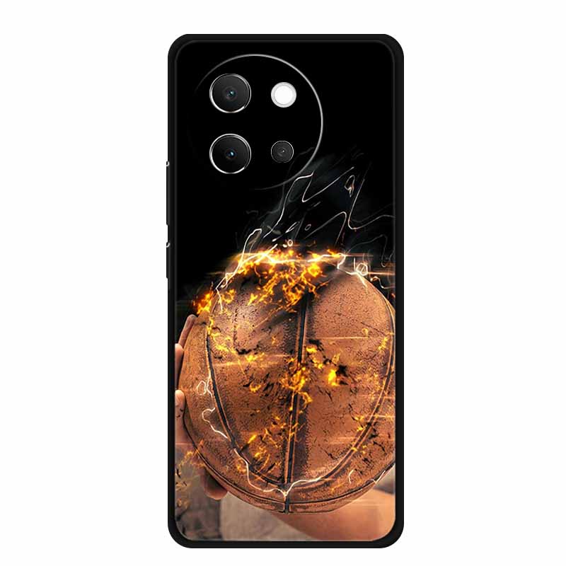 For Vivo V40 Lite Case V40lite V 40 Lite Fashion Black Silicone Soft Back Cover Case For Vivo V30e 5G Phone Case V 30 e Funda