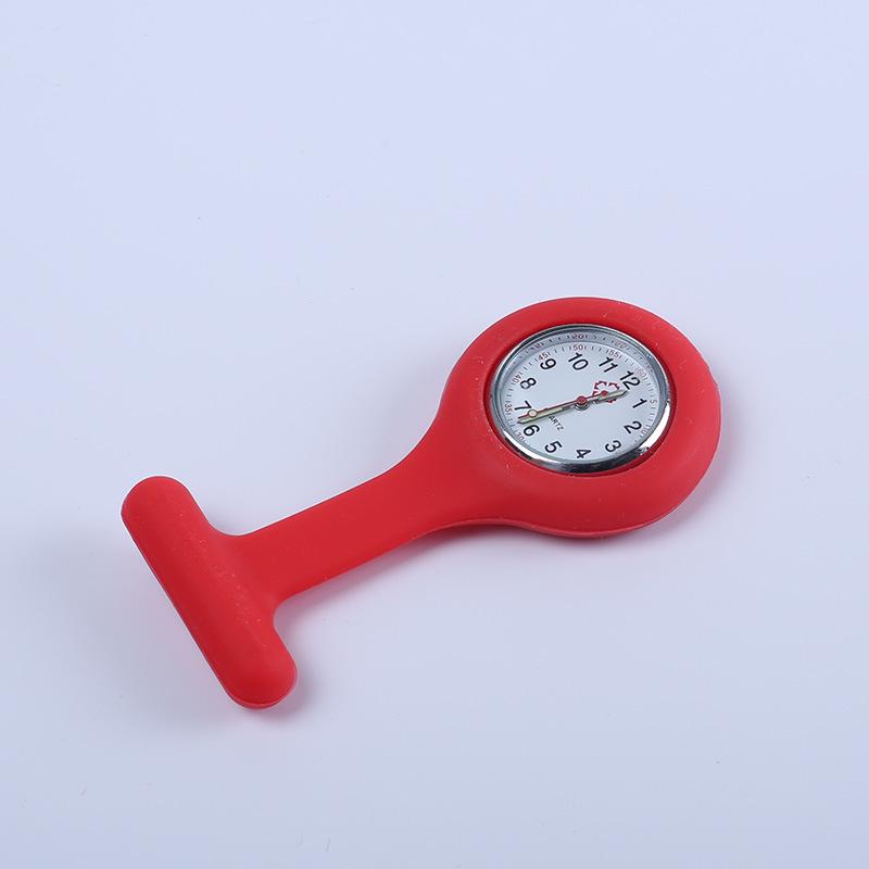 Korean Style Silicone Nurse Clip-on Pocket Watch: Cute, Simple, Waterproof Brooch for Female Students and Doctors.