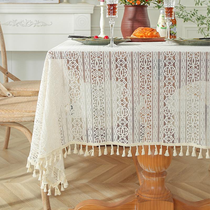 Modern Simple Tablecloth Tablecloth Dustproof Nordic Living Room Tv Cabinet Small Cover Retro Lace Tablecloth Rectangular Tea