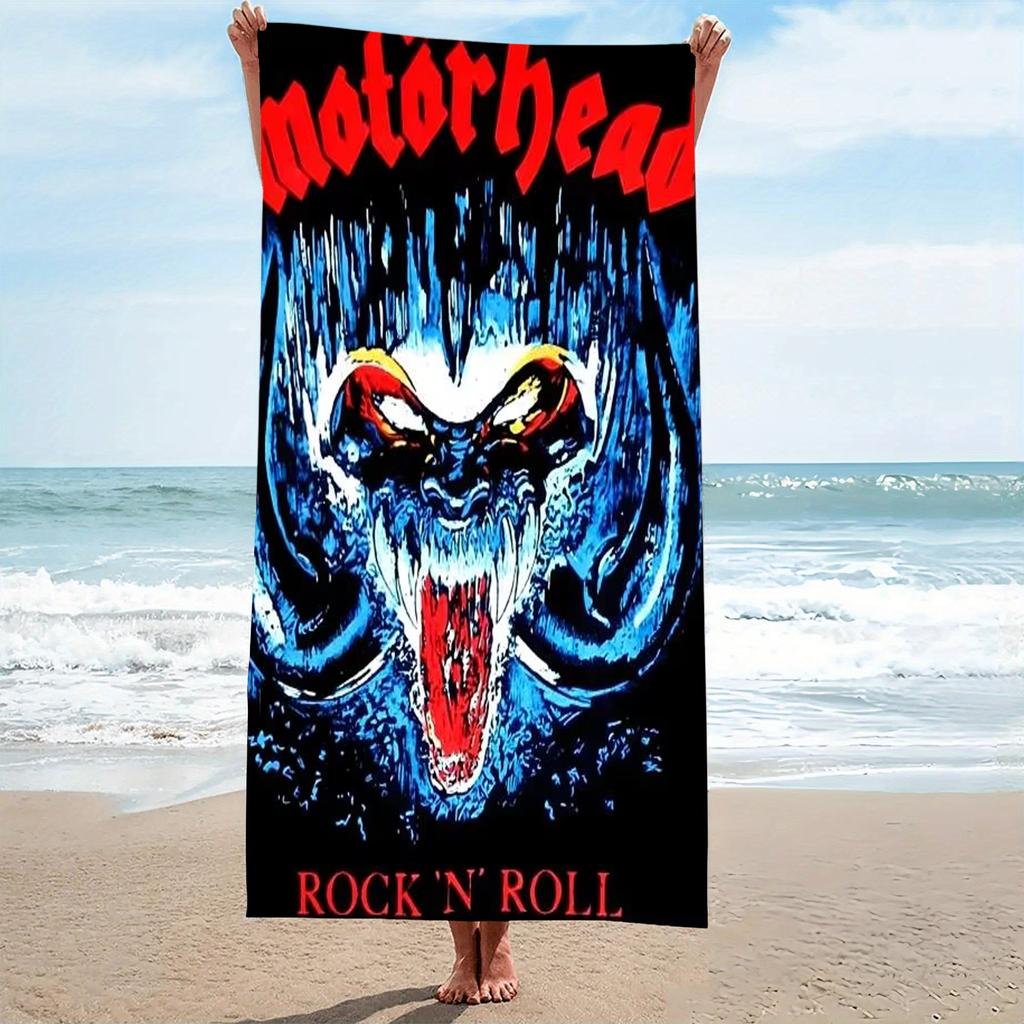 M-Motorhead Rock N Roll Warpig Blue Demon Album Cover Beach Towel Microfiber Quick Dry Sand Free Gym Sports Towel For Swimming