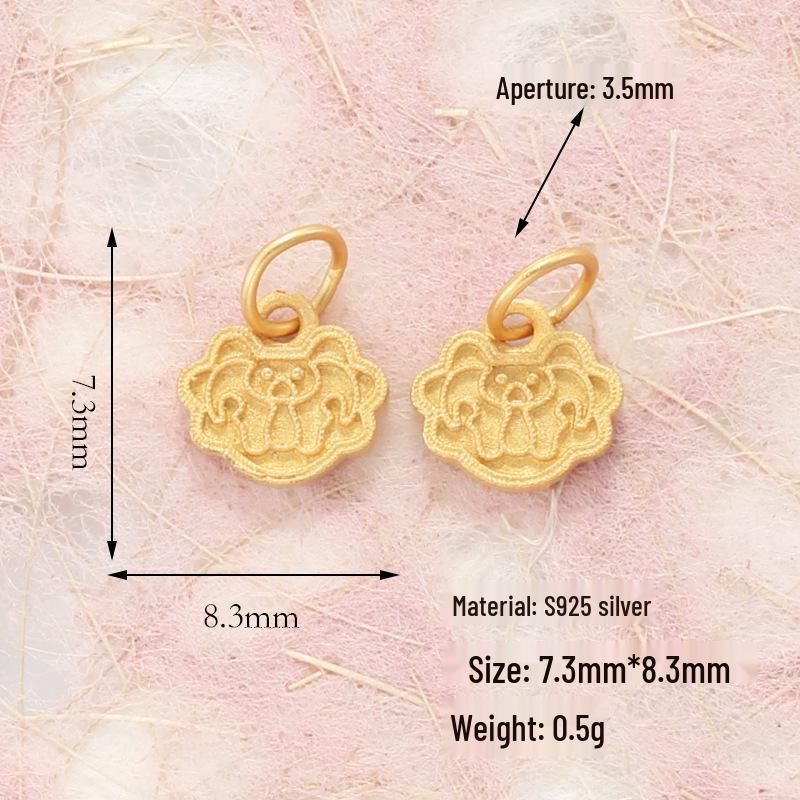 S925 Silver Gold-Plated Butterfly Abacus Pendant with Fu Character for DIY Bracelet & Necklace