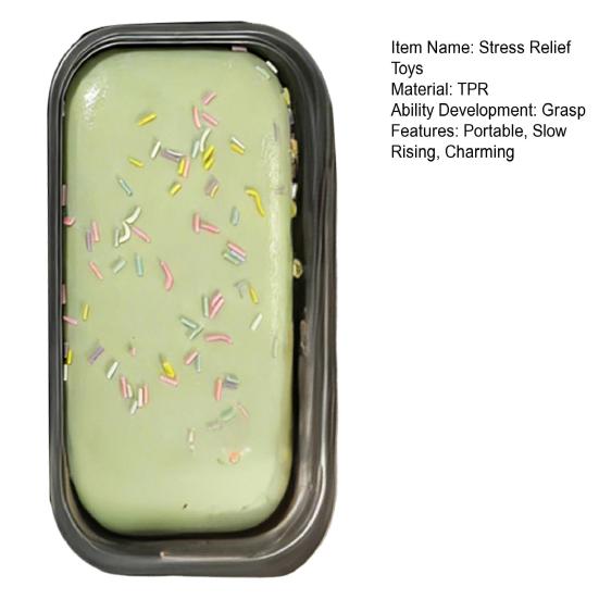 Weiches langsam aufsteigendes Kuchen-Quetschspielzeug Realistisches Taro-Creme-Dessert Fidget zur Stressbewältigung Tragbares Dekompressions-Gadget für Kinder Erwachsene Sensorisches Spielzeug
