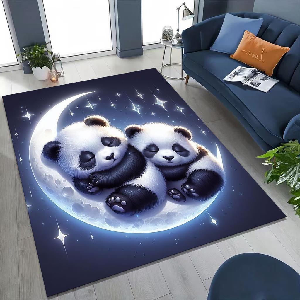 New Dream Panda Cute Cartoon Art Rug for Bedroom Living Room Sofa Home Doormat Decor,Large Kid Play Non-slip Floor Mat Gift