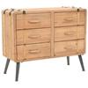 Day and Night - Day and Night Solid Fir Wood Chest of Drawers 91x35x73 Cm