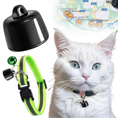 Collier Léger pour Chat avec Motif Réfléchissant Imperméable Suivi GPS Appareil de Suivi GPS pour iOS & Android