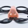 Novelty Party Glasses with Attached Fake Nose and Curled Mustache Costume Accessory for Events and Themed Celebrations