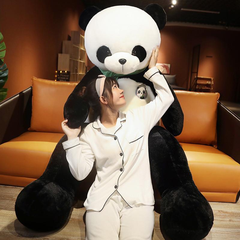 Panda Plush Scarf Toy Cartoon Stuffed Doll Decoration Kids Gift Cushion Back