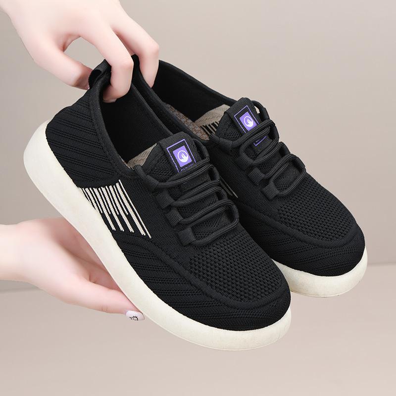 Shoes Women's Spring New Fashionable Versatile Single Shoes Women's Mesh Breathable Lazy Comfortable Lightweight Wear-resistant Women's Shoes