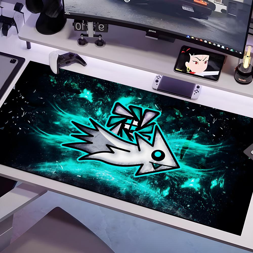 

Happy Cartoon Geometry Dash Mouse Pad Multiple Sizes Large Square Computer Office Game Table Mats Rubber Anti-slip Mousepads 600x300x2mm