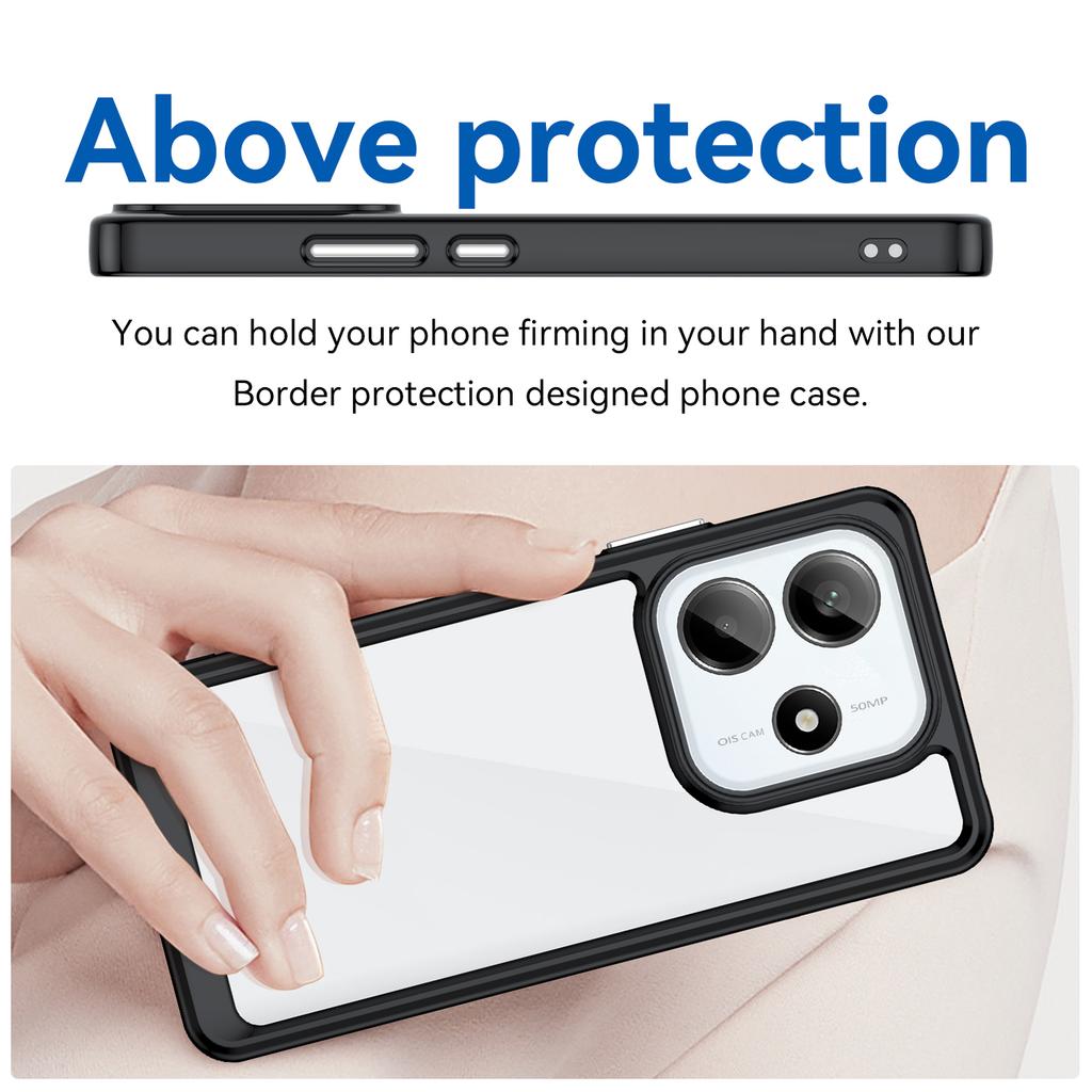 Pro Xiaomi Redmi Note 14 5G Pouzdro TPU +Akryl Ochranný Průhledný Kryt na Telefon