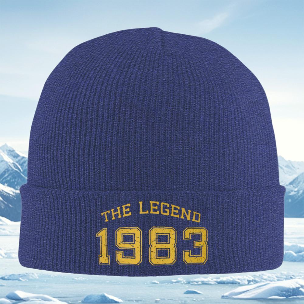 

Legend year retro vintage graphic design Men Women Unisex Knitted Hat Beanie Pullover Cap Winter Thermal Warm Christmas Outdoor