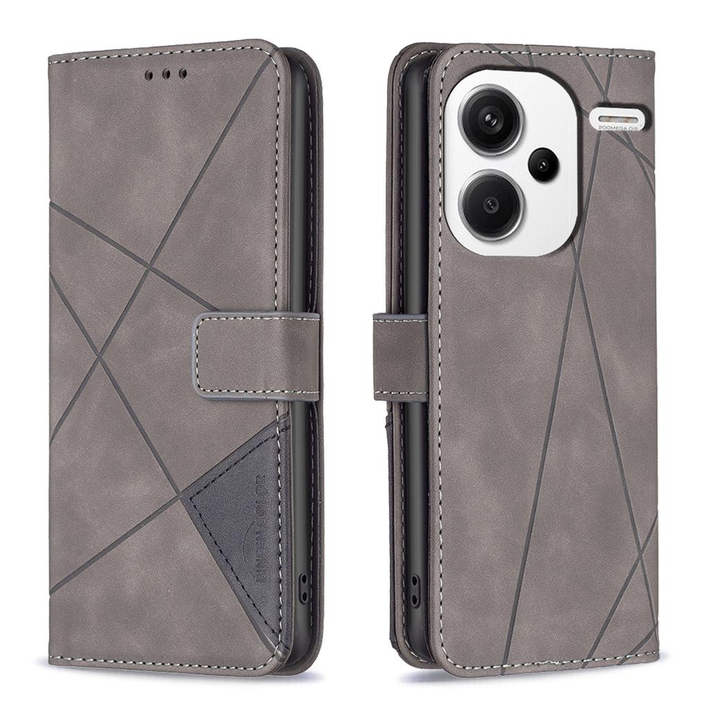 BINFEN COLOR For Xiaomi Redmi Note 13 Pro+ 5G Phone Cases Wallet Stand Geometry Imprinted Leather Cover