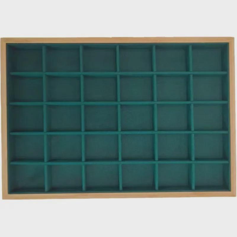 Bamboo and Wood Velvet Jewelry Tray for Bracelets and Earrings Display