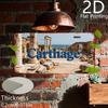 2D Flat, 1pc Vintage Carthage Ancient Roman City Wall Sign -Retro Aluminum Metal Plaque with Carthage Lettering