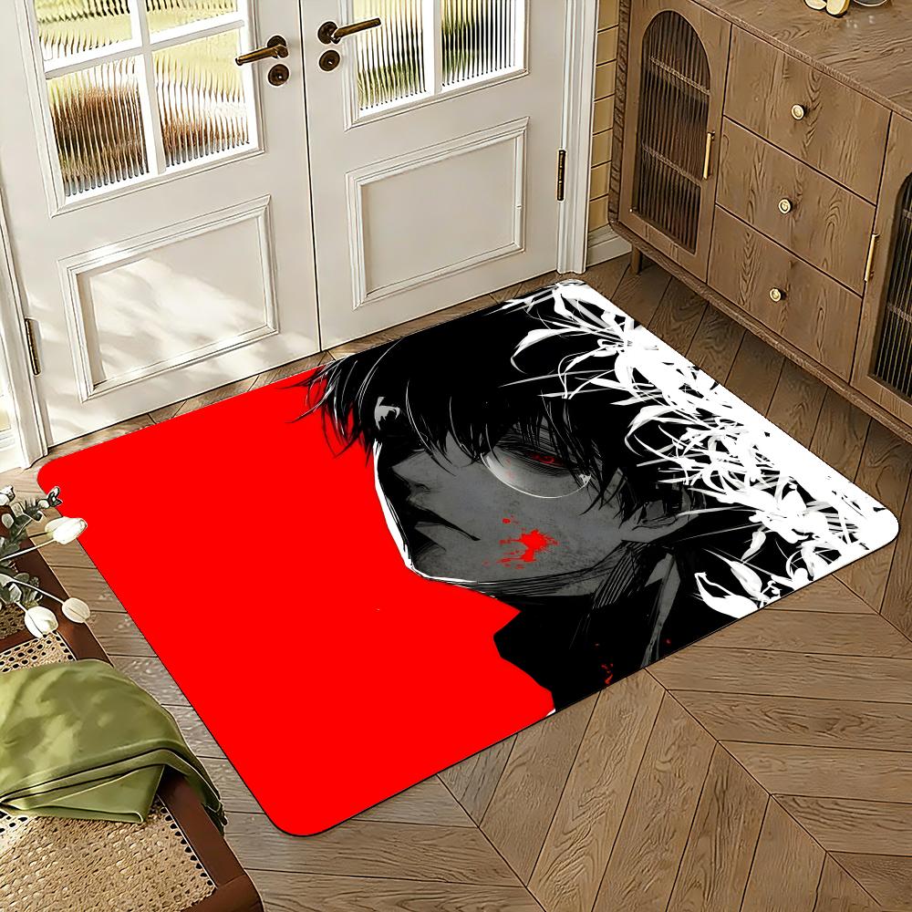 Tokyo Ghoul Floor Mat Floor Mat Soft Flannel Non-Slip Door  Rug for Living Room