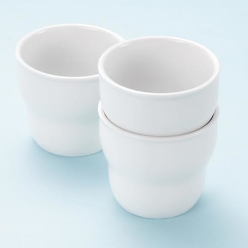 [Official] OGISO (Ogiso) Preschool-Used! Reinforced Porcelain Cup with a Detachable Hole for Easy Holding, Perfect for Pudding and Jelly, White, 20250