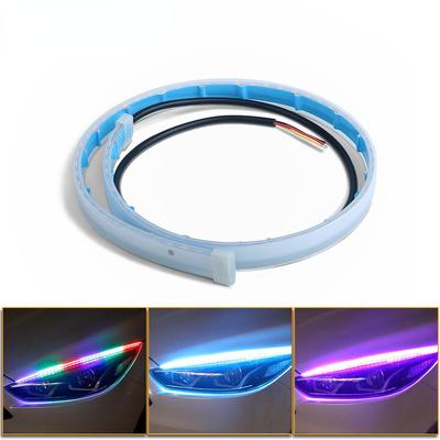 2 PCS Acessórios para lâmpadas de carro DRL Luzes diurnas LED flexíveis para carro Luz de seta Farol Faixa de luz à prova d'água