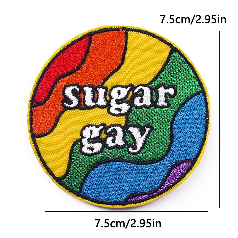 Rainbow Series Patch Iron On Patches For Clothing Stickers Cartoon Animal Embroidery Patch On Clothes Fusible Decorate Badges