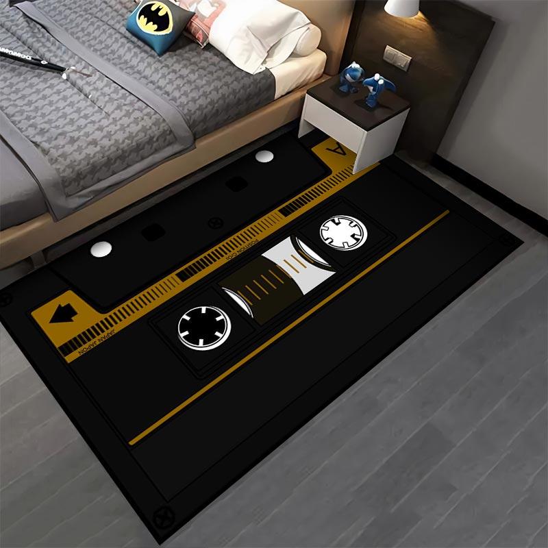 Retro Cassette Tape Printed Carpet for Living Room Decoration  Suitable for use as an anti-slip for living room bedroom sofas