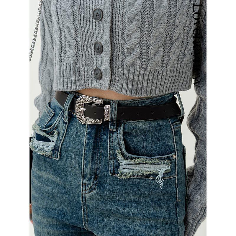 Metallic Vintage Inspired Narrow Waist Belt For Women Stylish And Versatile Accessory Fashion
