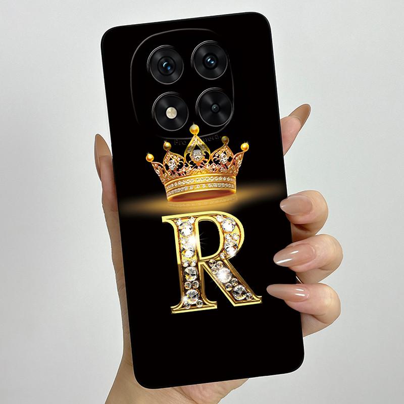 

For Xiaomi Redmi Note 14 Pro Plus 4G Phone Case Crown Letter Silicone Soft Back Cover For Redmi Note14 Pro+ Poco X7 Coque Capa Redmi Note14Pro 4G