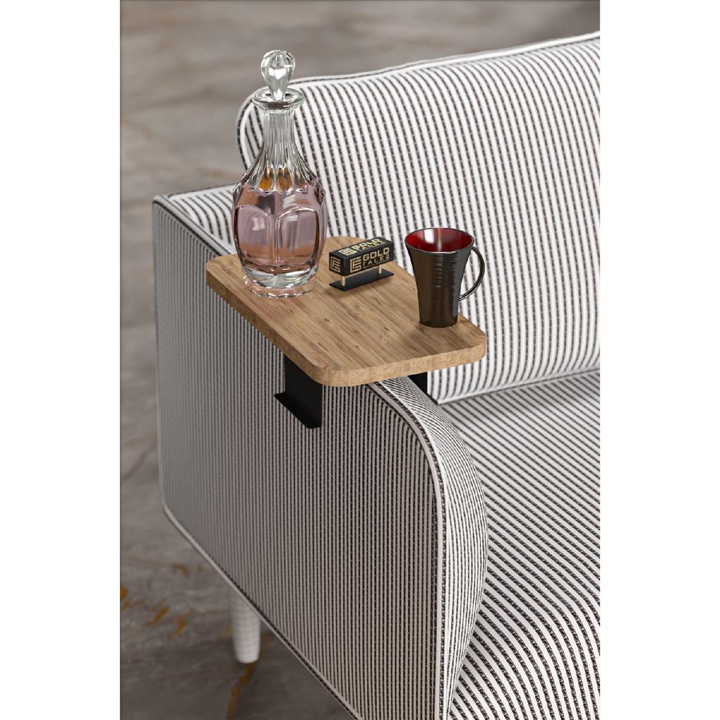 Side Table Adjustable Tray Rectangular Decorative Modern Horizontal Vertical Sofa Table Walnut