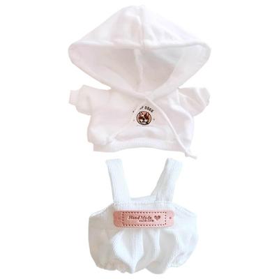 Niannyyhouse 10cm~15cm 20cm Peluş Kıyafetler, Beyaz Kapüşonlu, Askılı, Pamuk Bebek, Giydirme Aksesuarları (Beyaz 10cm~15cm)