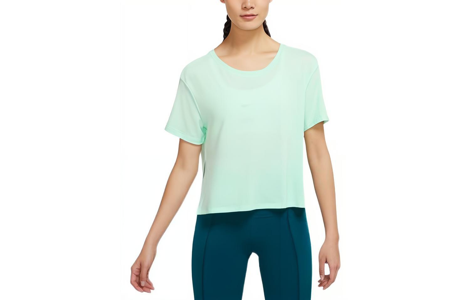 Nike Crop Tops Women s Green Crew Neck Moderate DM7026-379 M