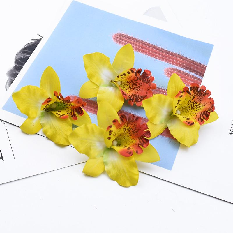 Seiden-Schmetterlingsorchideen-Vase Display Kunstblumen Festivaldeko für Zuhause Hochzeit Brautzubehör Geschenkbox DIY Scrapbook