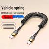 120W Fast-Charging Spring Retractable Dual Type-C Cable for Apple, Huawei, Xiaomi