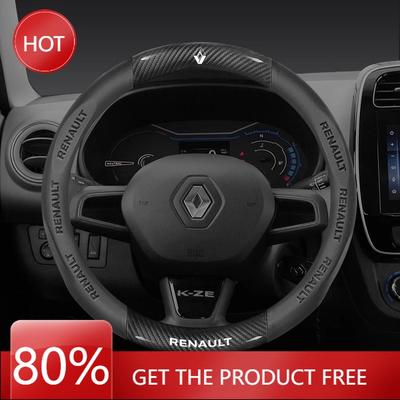 2026 Quente Para Calotas Renault Carro Fibra de Carbono Couro Capa de Volante Para Renault Talisman Laguna Sandero Scenic kadjar Ca