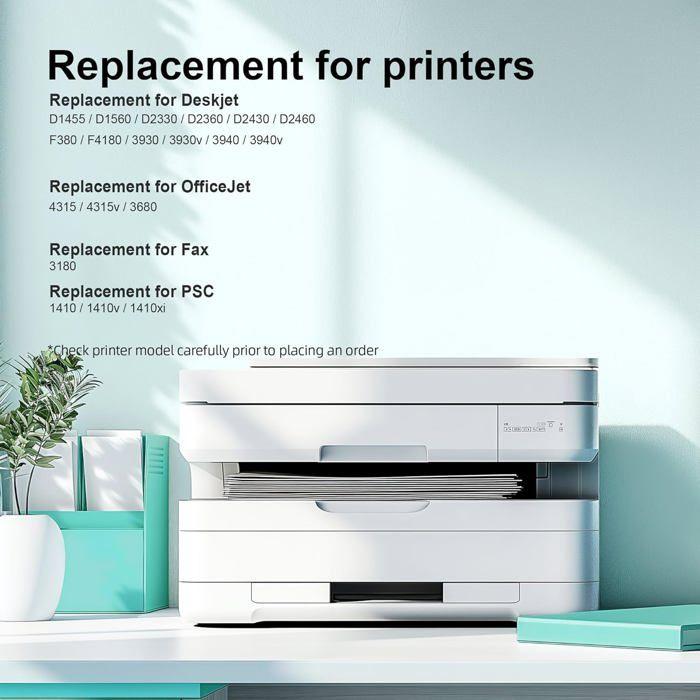 Pack 2 cartouches compatibles HP 21XL (noir) + 22XL (tricolore) — pour DeskJet/OfficeJet (3940, D2360, F380...)