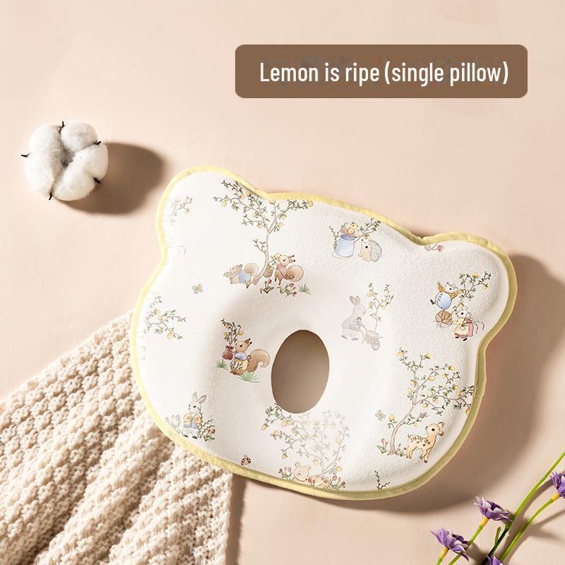"Baby Memory Foam Pillow: Washable Silicone, 0-1 Years, Round Head Support"
