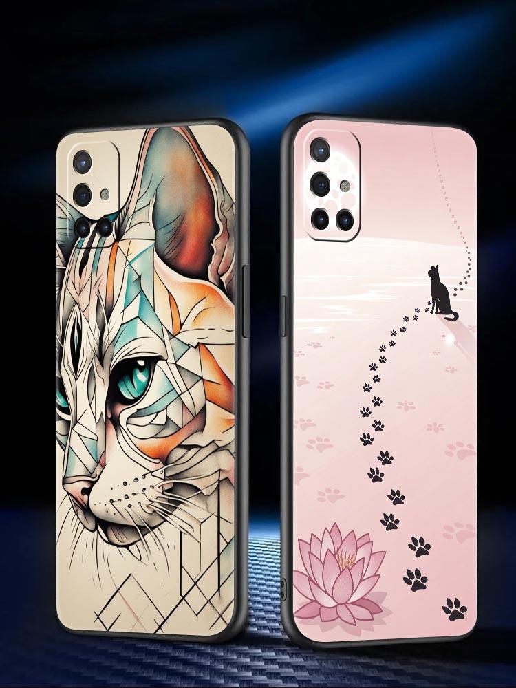 Phone Case For Oneplus 13R 13 12 10T 11 R10 Nord N100 N200 N10 9 9R CE 2 3 Z Pro Lite Soft TPU Cover Abstract Creative Cat Line