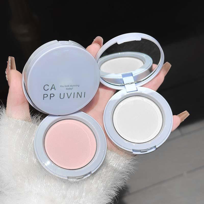 Cappuvini Pressed Powder White Brightening Oil Control Concealer Lasting Natural Face Makeup Setting Powder Waterproof Cosmetic