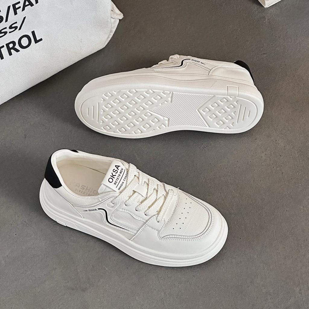 Little white shoes women's 2025 summer new shoes leather flat-bottomed casual board shoes women's one-pedal lazy shoes trendy and versatile