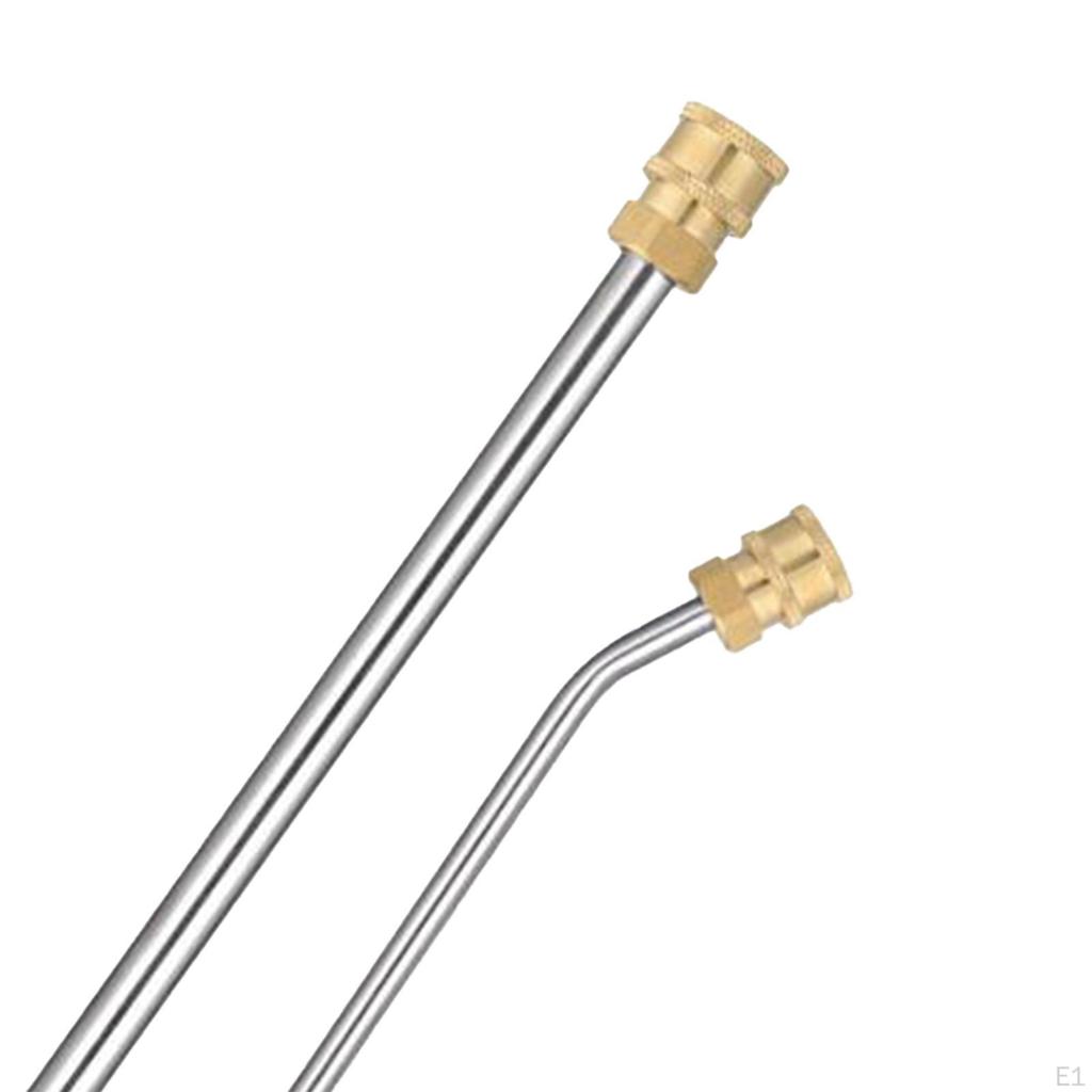 2 Pieces High Pressure Washer Extension Wands Extended Rod Cleaning Tools Accs Stainless