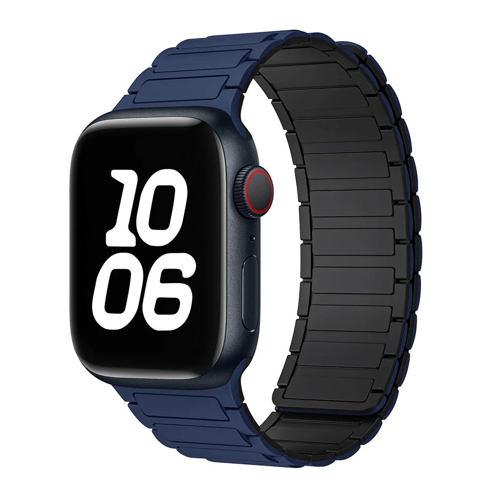 Magnetic Loop For Watch Bands 44mm 40mm 49mm 45mm 41mm 38mm Silicone Bracelet iWatch Series11 10 9 8 7 6 Se Ultra 3 Strap