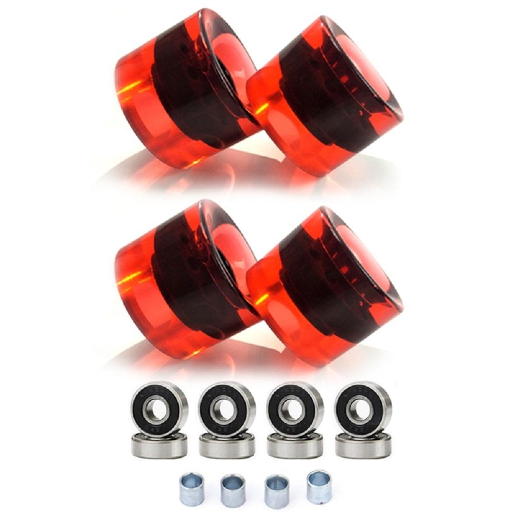 Smooth Riding 60x45mm 78A Skateboard Longboard Wheels Set with ABEC9 Bearings