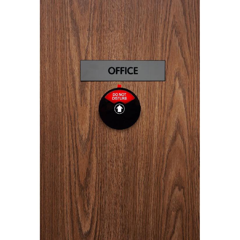 Kichwit Privacy Sign for Office Door, Do Not Disturb, Out of Office, Please Knock, In a Meeting, Conference Sign for Offices, 5 Inch, Black