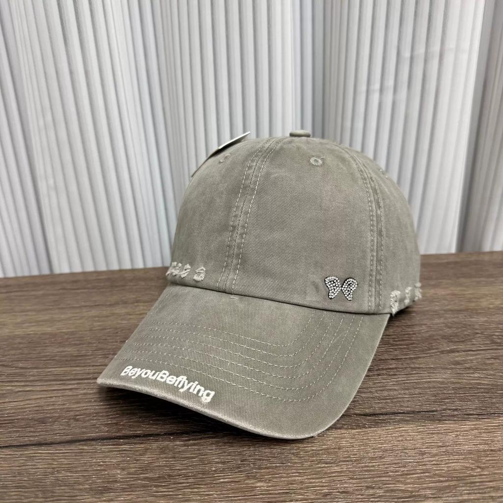 Fashion Hat Autumn Baseball Cap Children's Big Head Circumference Wide Eaves Show Small Face High Quality Korean Washed Ripped Cap Men