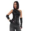 2025 Women's Street Fashion PU Leather Sleeveless Vest with Asymmetric Collar