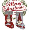 Claus Santa Christmas Stocking Holiday Decoration Candy Gift Bag Material Fabric